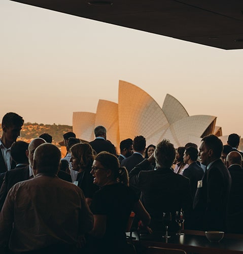 MCA cafe corporate event with Sydney Opera House on the background