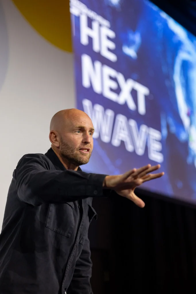 Keynote speaker presenting at industry conference