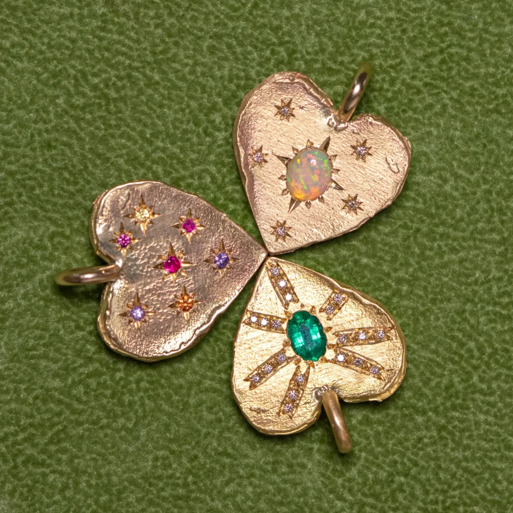 Gold pendant close-up photography