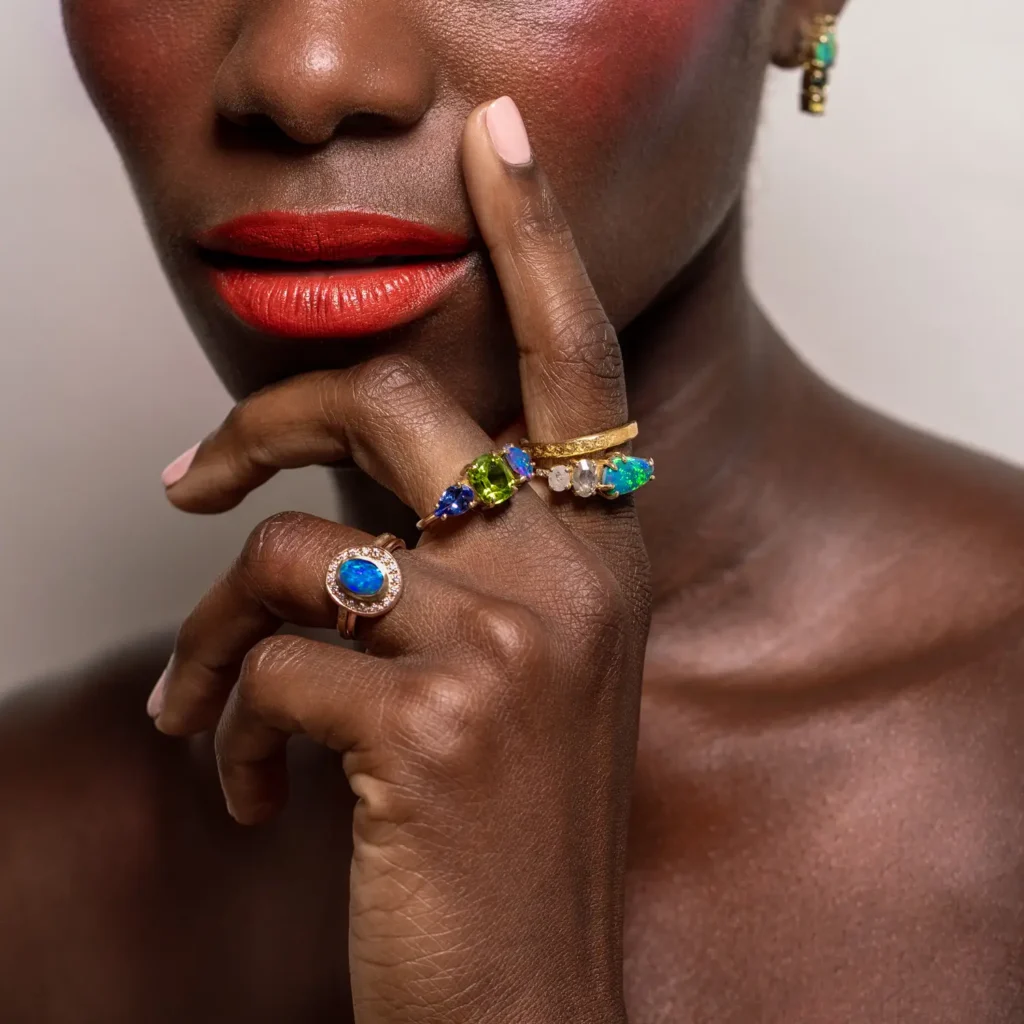 Close-up of handcrafted luxury jewellery