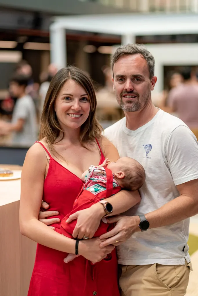 Family portrait with baby at a Sydney Christmas party function