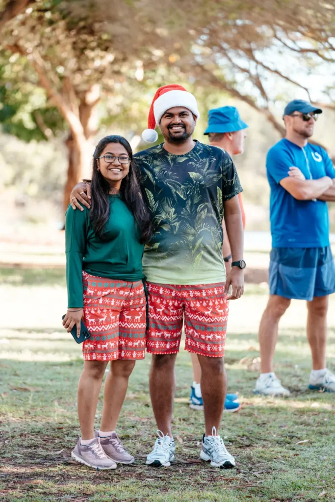 Festive fun run moment captured during a Sydney Christmas event