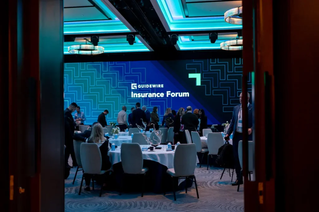 View into the conference room at Guidewire Insurance Forum Sydney 2023 at Four Seasons Hotel Sydney