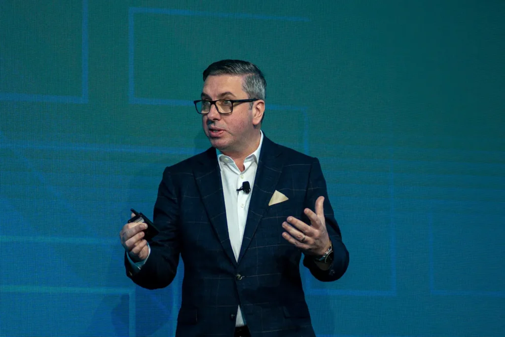 Corporate speaker on stage at Guidewire Insurance Forum Sydney 2023