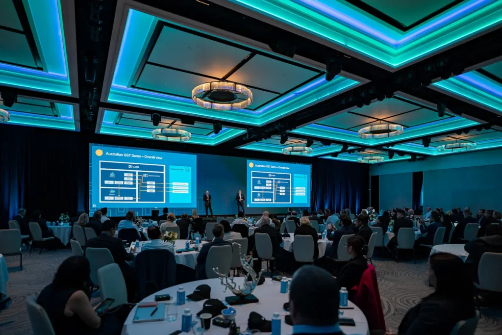 Speakers presenting on stage at Guidewire Insurance Forum Sydney 2023
