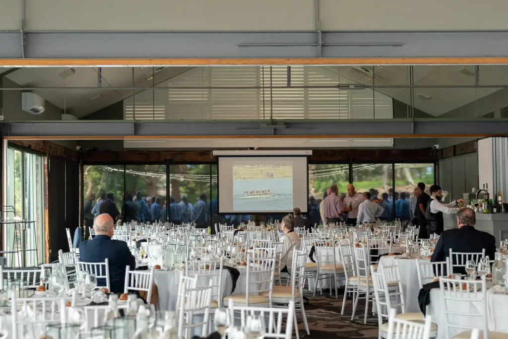 Reception room set for the Michael Morgan OAM lunch at Deckhouse Woolwich