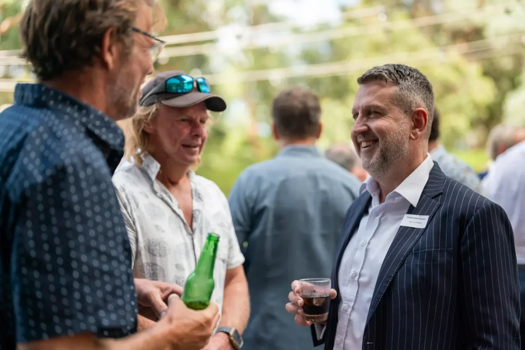 Guests enjoying the riverside setting at Deckhouse Woolwich during the Michael Morgan OAM lunch