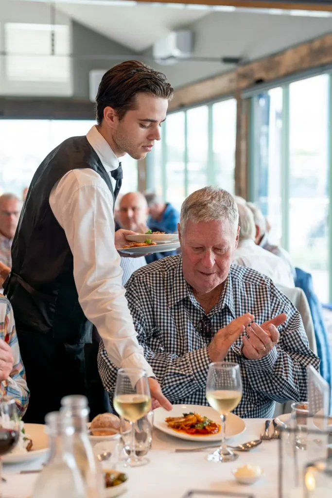 Lunch service during the Michael Morgan OAM event at Deckhouse Woolwich