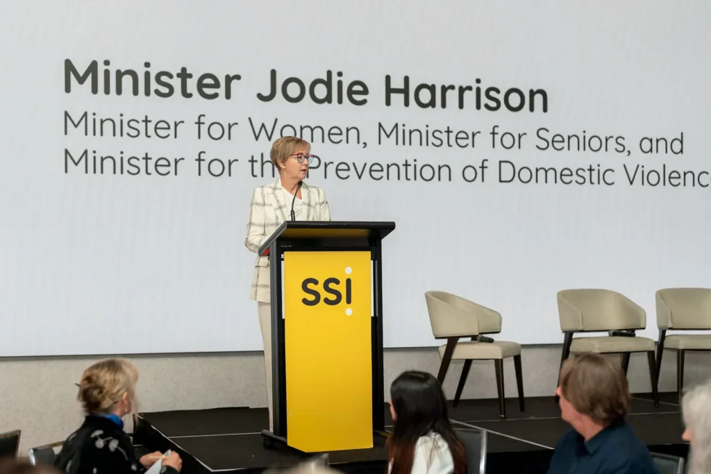Minister Jodie Harrison addressing guests at the International Women’s Day event in Parramatta