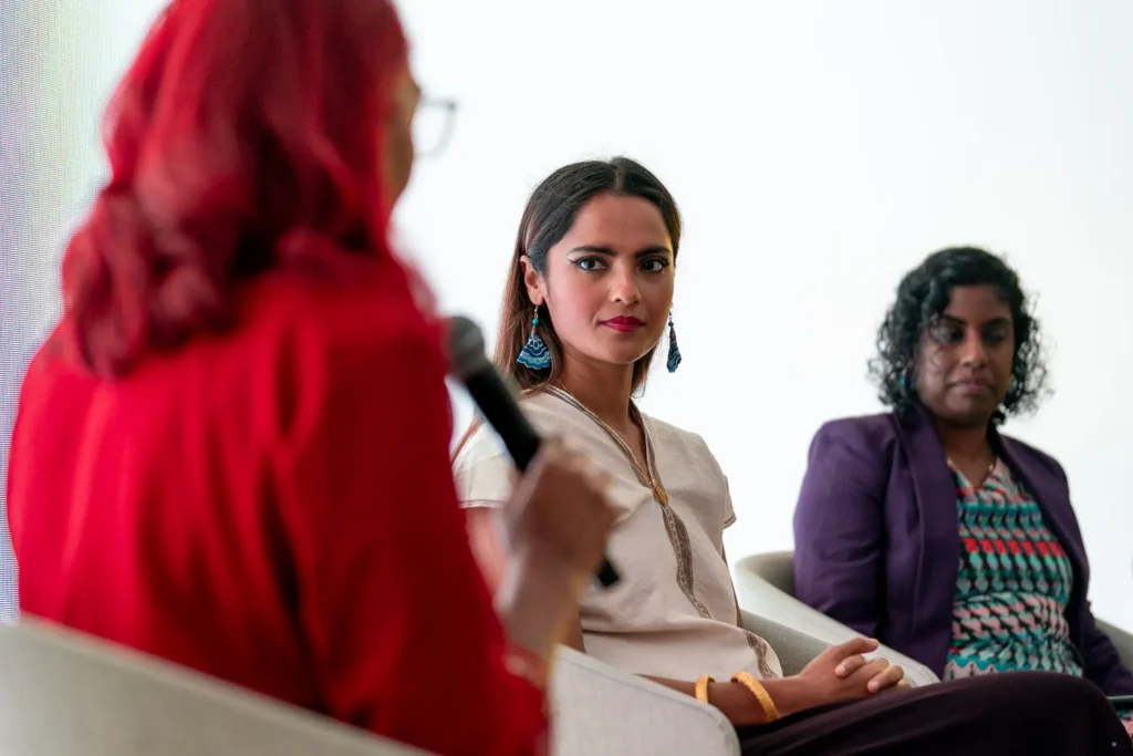 Panellists listening during the International Women’s Day conference in Parramatta