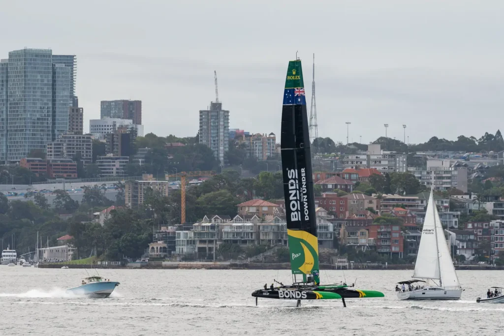 Australia SailGP team racing on Sydney Harbour during SailGP Sydney 2026