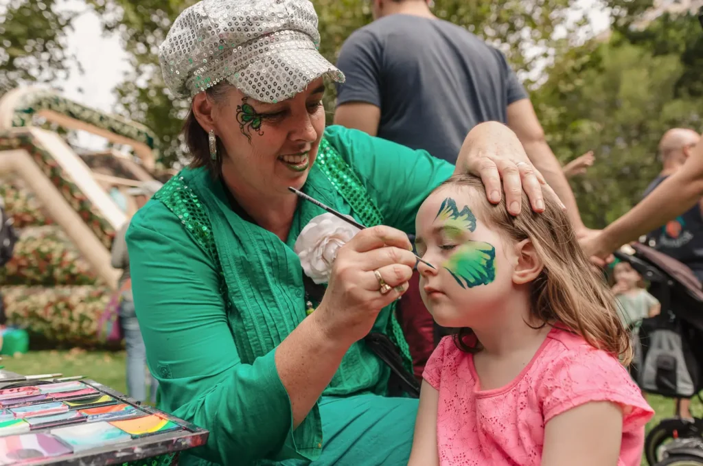 Face painting activity for children during Sydney St Patrick’s Day event