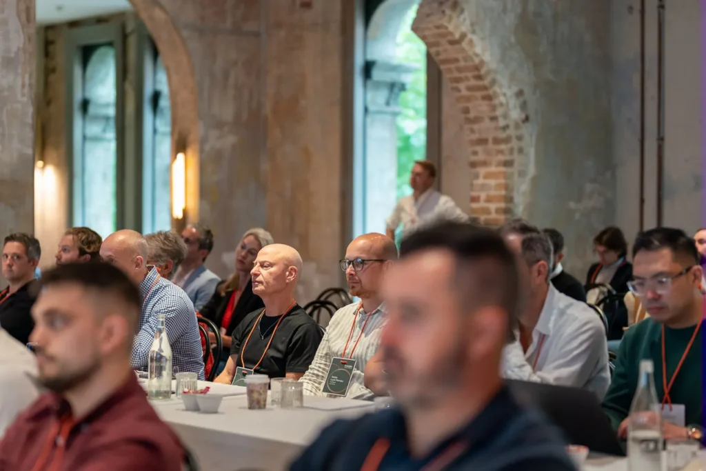 Audience attending keynote sessions at Alpha Dining Sydney conference venue