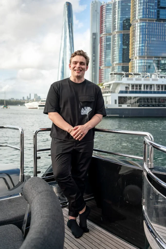 Executive guest portrait during Sydney Harbour corporate yacht cruise