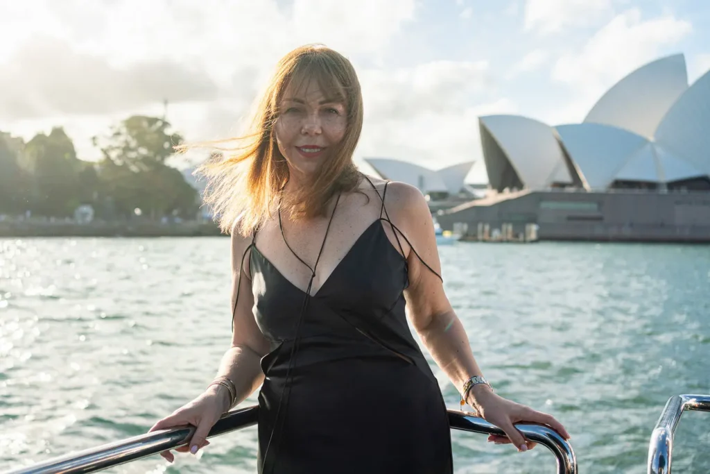 Female guest portrait during Sydney Harbour corporate yacht experience