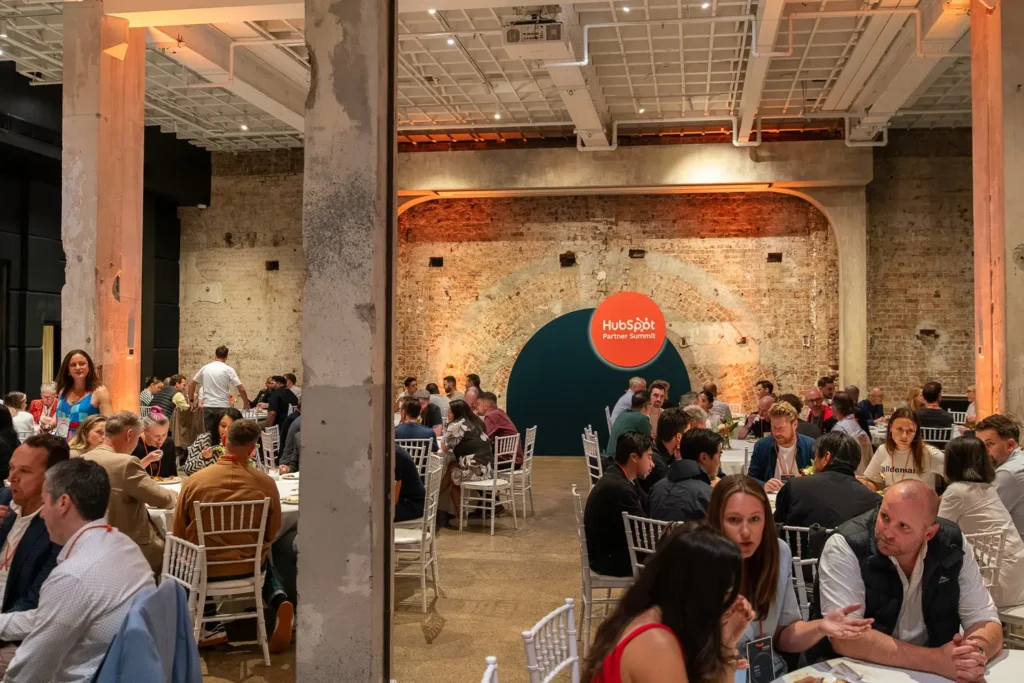 Corporate dinner setup during HubSpot Partner Summit at Alpha Dining Sydney