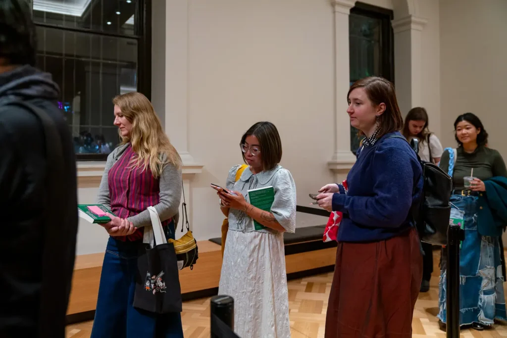 Audience members lining up after the Mariana Enriquez literary talk in Melbourne