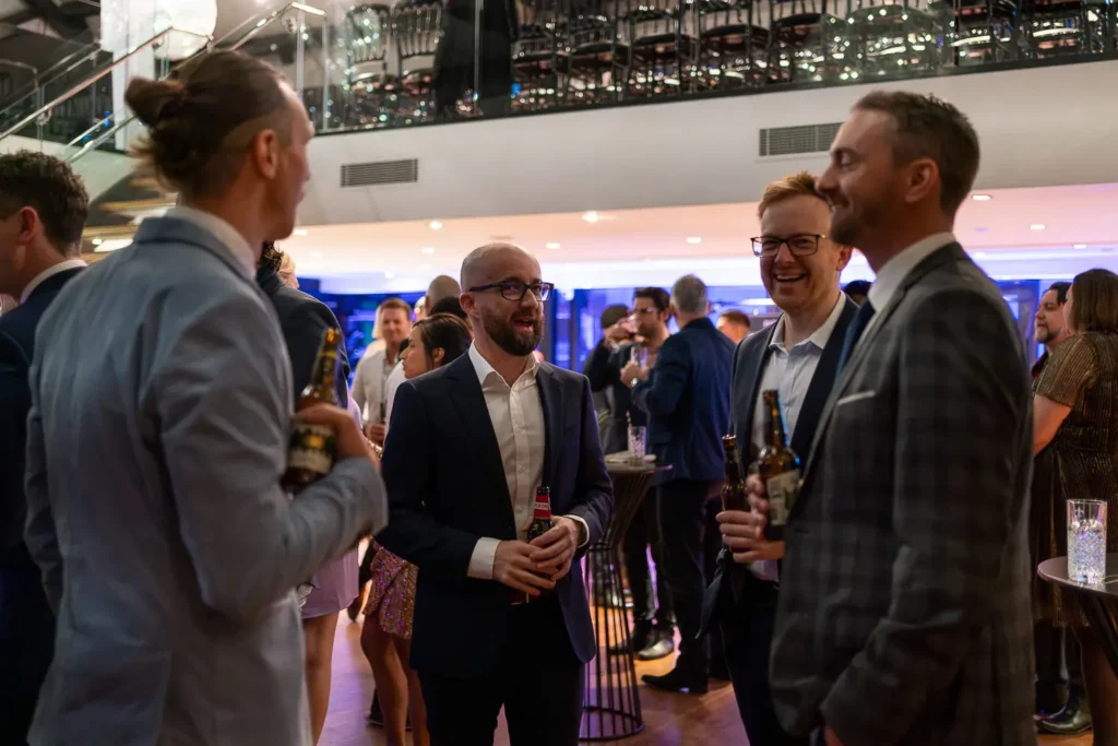 Corporate guests networking at Doltone House Jones Bay Wharf