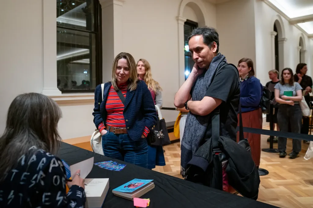 Readers waiting to meet Mariana Enriquez during the Benengeli 2025 Melbourne event