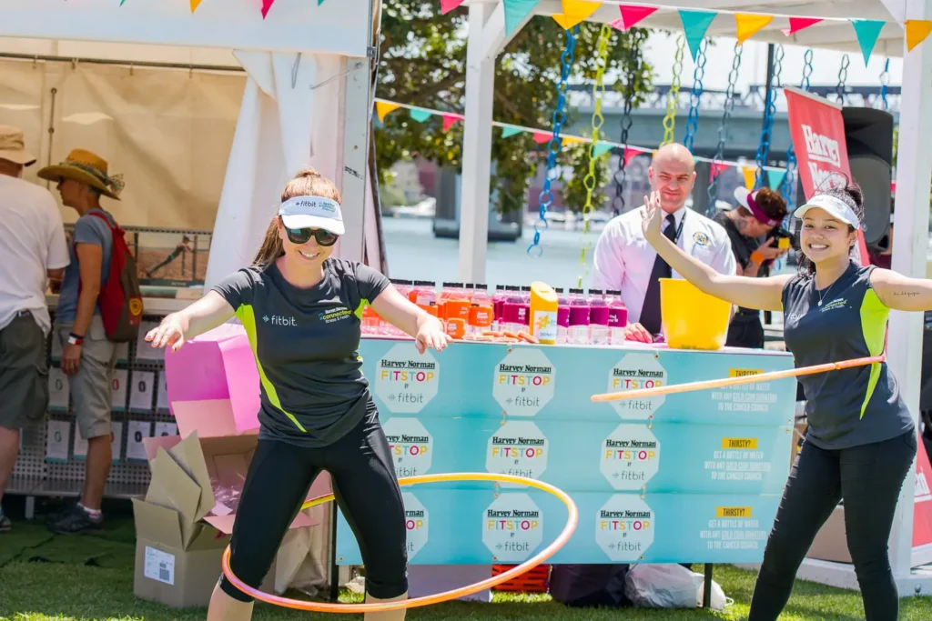Fitbit activation and entertainment during the Seven Bridges Walk fundraiser