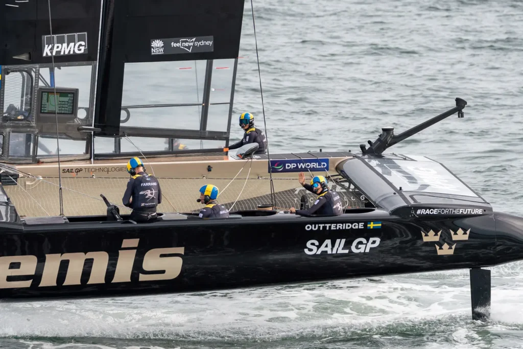 Sweden SailGP crew racing at high speed during SailGP Sydney 2026