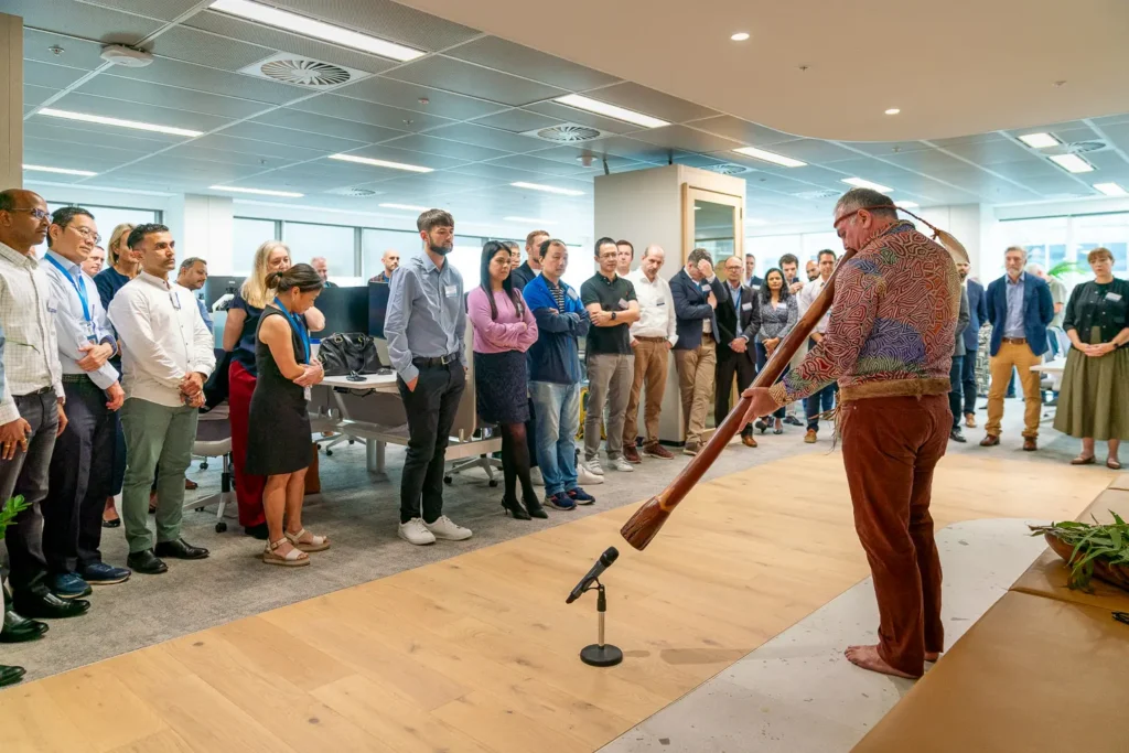 Didgeridoo performance during the Guidewire Sydney office opening ceremony