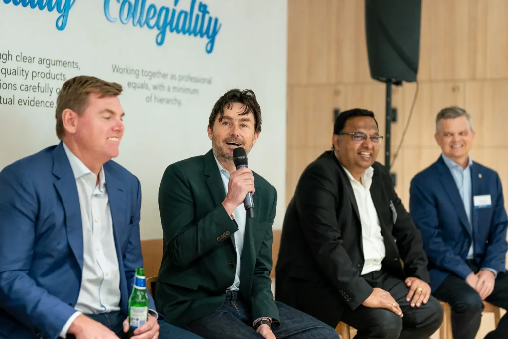 Guidewire leadership panel speaking during the Sydney office opening event