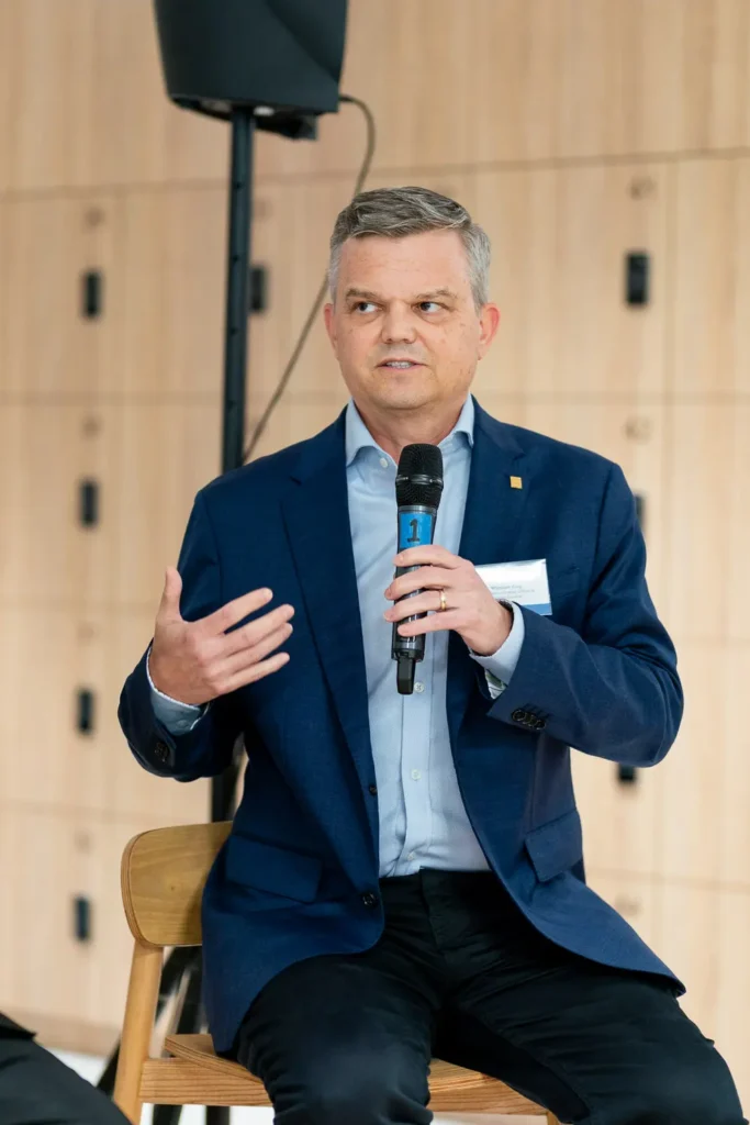 Guidewire leader speaking during the company's Sydney office opening event