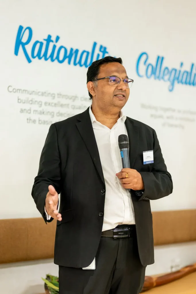 Guidewire executive delivering a speech during the Sydney office opening celebration