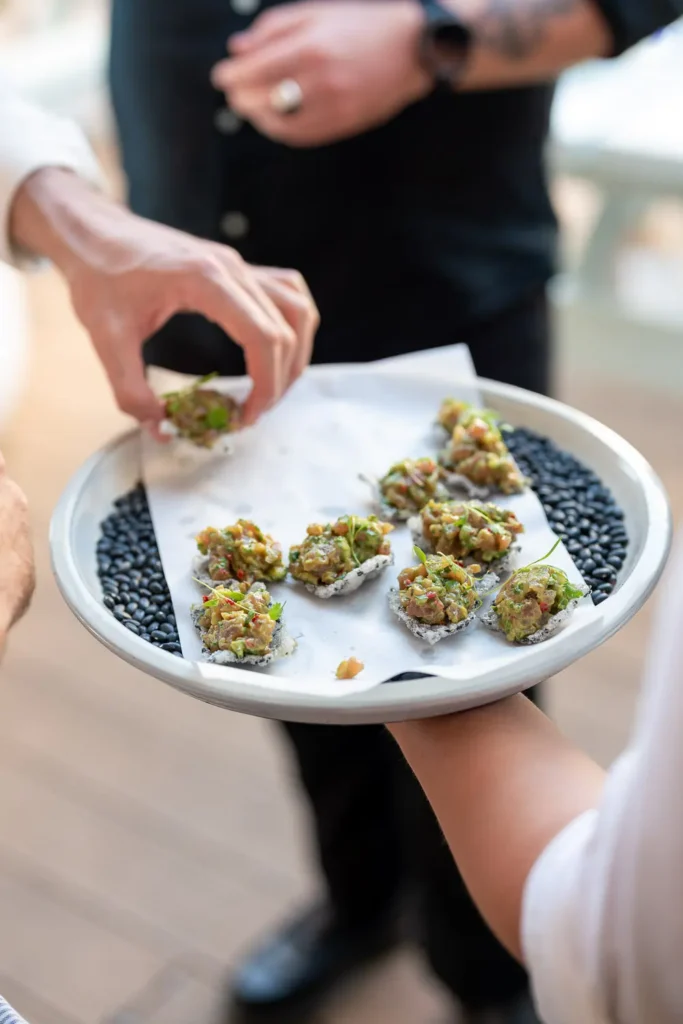 Canapés being served during the SHIFT Soirée in Rose Bay