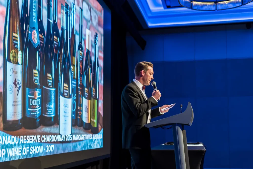 Awards presentation during the 2017 Six Nations Wine Challenge at Four Seasons Sydney
