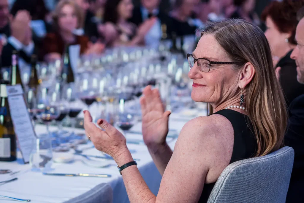 Guest applauding during the Six Nations Wine Challenge awards dinner