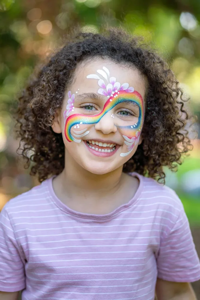 North Sydney event photography capturing colourful face painting at the St Leonards Park opening