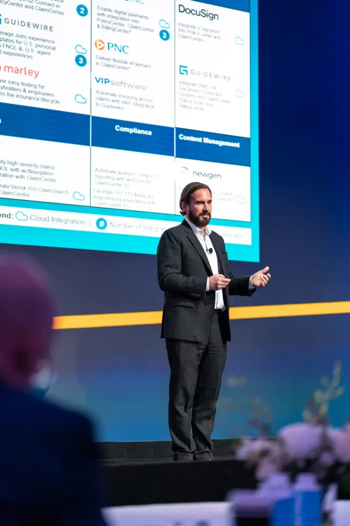 Business conference speaker on stage at Four Seasons Hotel Sydney