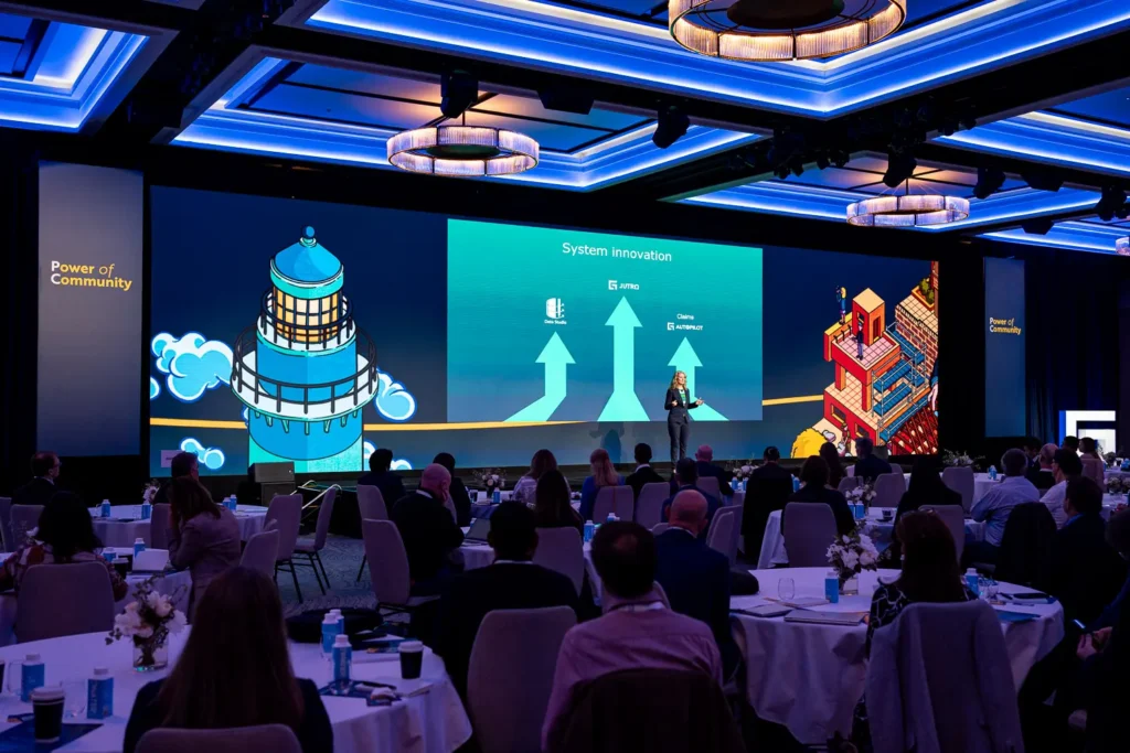 Guidewire conference stage and audience at Four Seasons Hotel Sydney