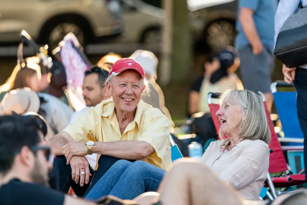 Guests relaxing and socialising at Sunset Series 2022 in Waverton Park, North Sydney