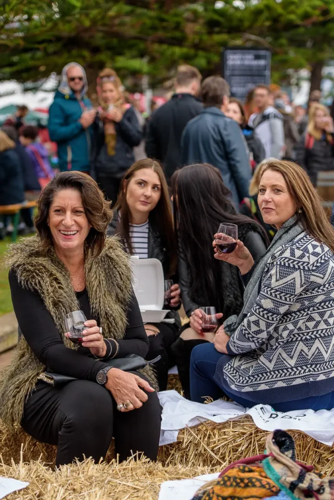 Locals enjoying wine and the atmosphere at Taste of Manly